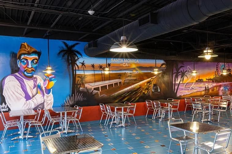 mural w restauracji