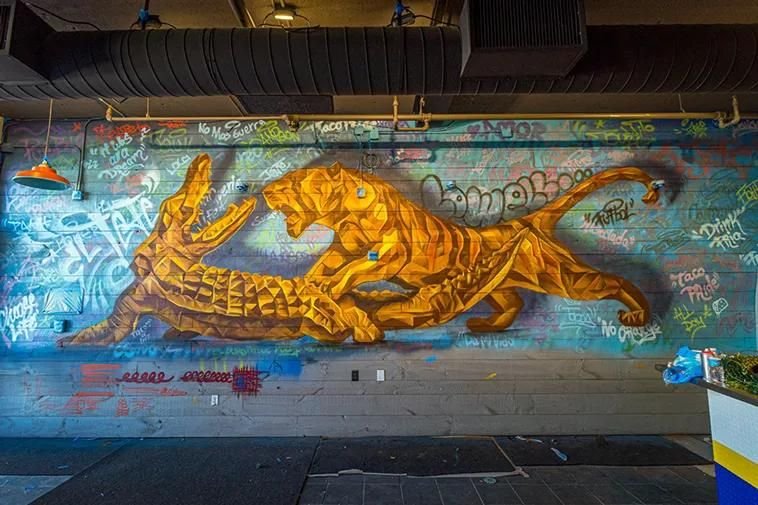 Mural uliczny, zwierzeta